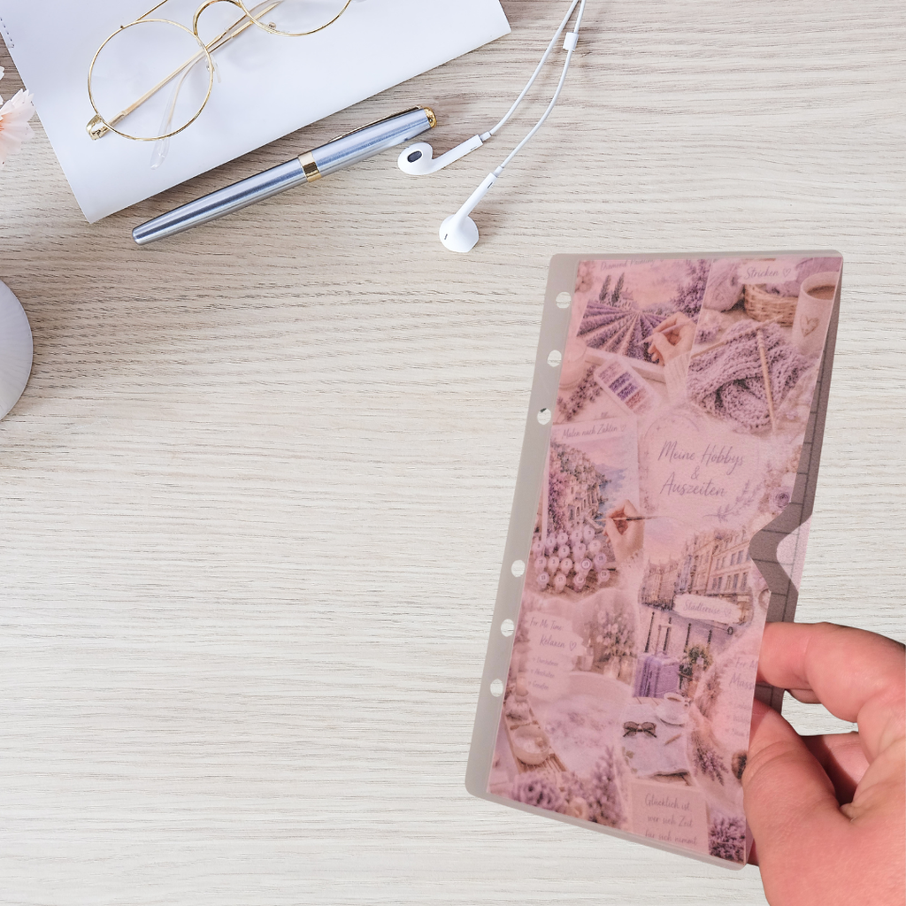 11 verschiedene 4er Register mit 4 Umschlägen im Collagen-Design A6