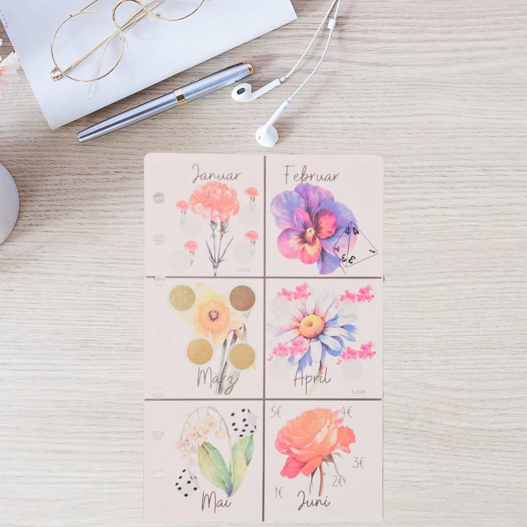 Geburtsblumen Mini-Jahreschallenge zum Einheften