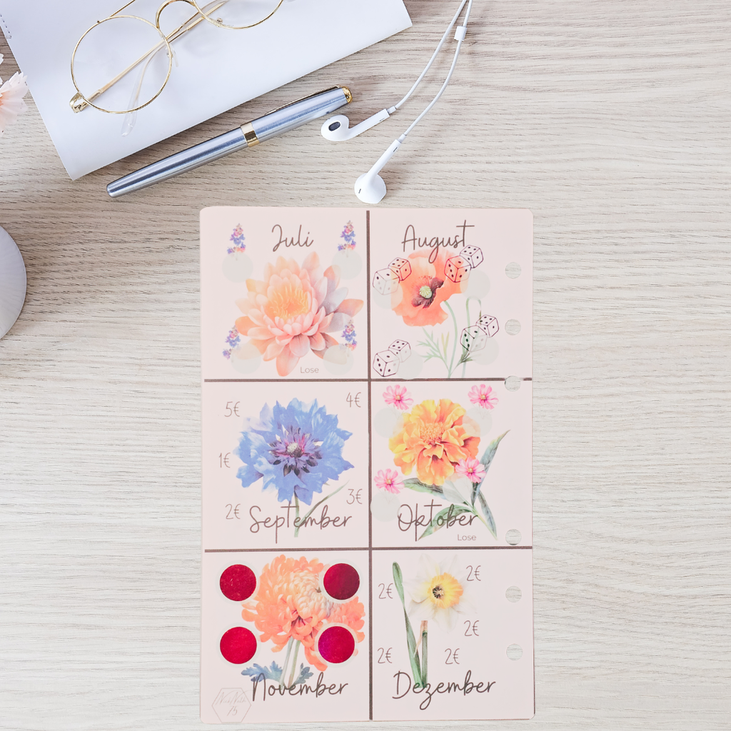 Geburtsblumen Mini-Jahreschallenge zum Einheften