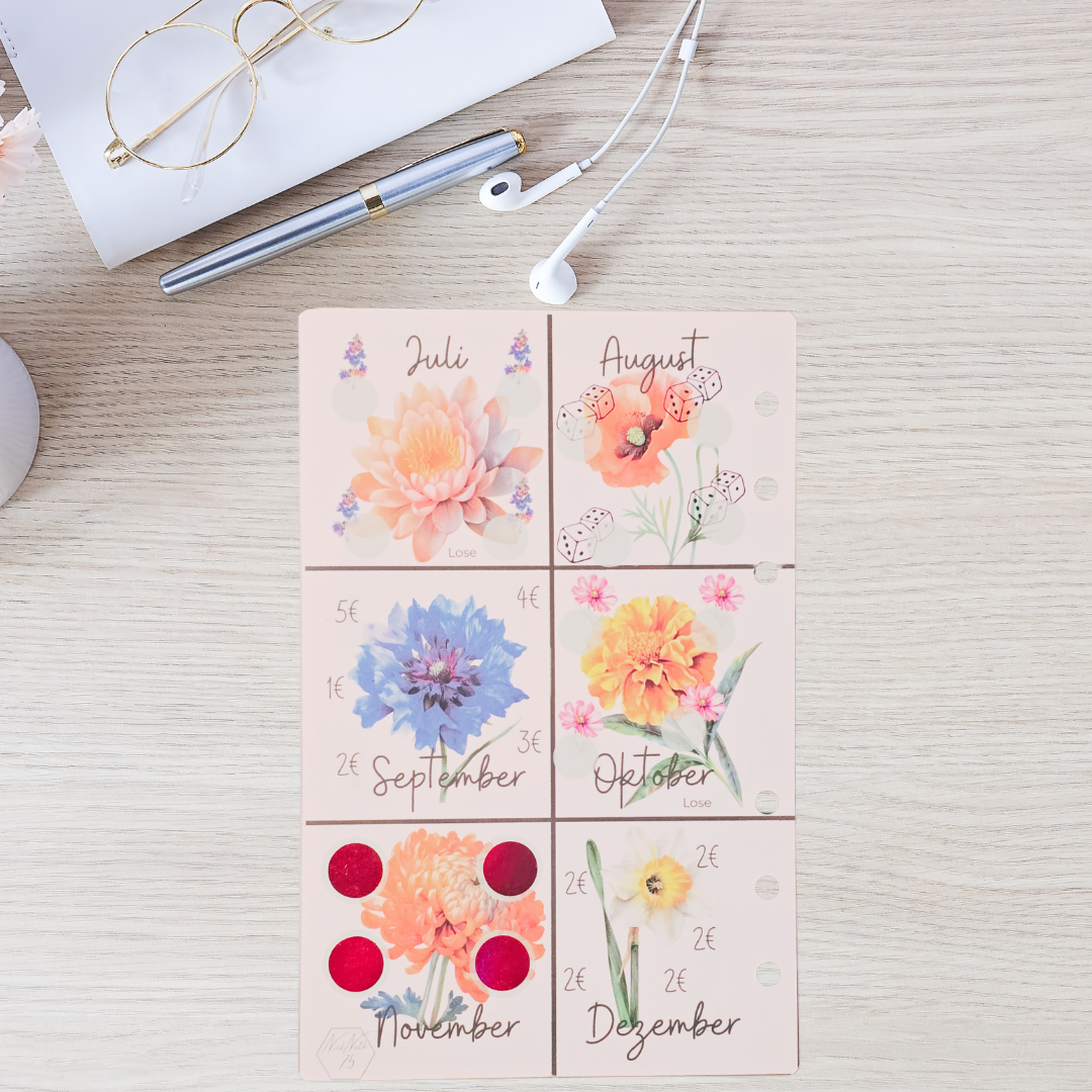 Geburtsblumen Mini-Jahreschallenge zum Einheften
