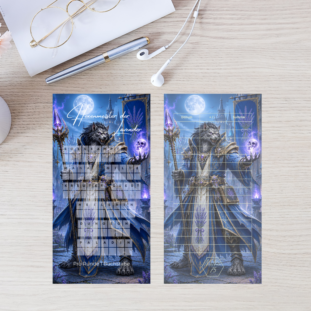Lavender vs. Lilien Sparspiel für A6 Binder