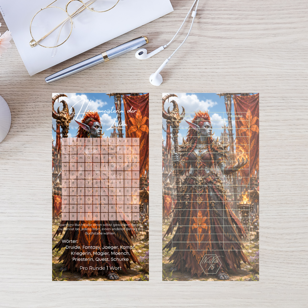 Lavender vs. Lilien Sparspiel für A6 Binder
