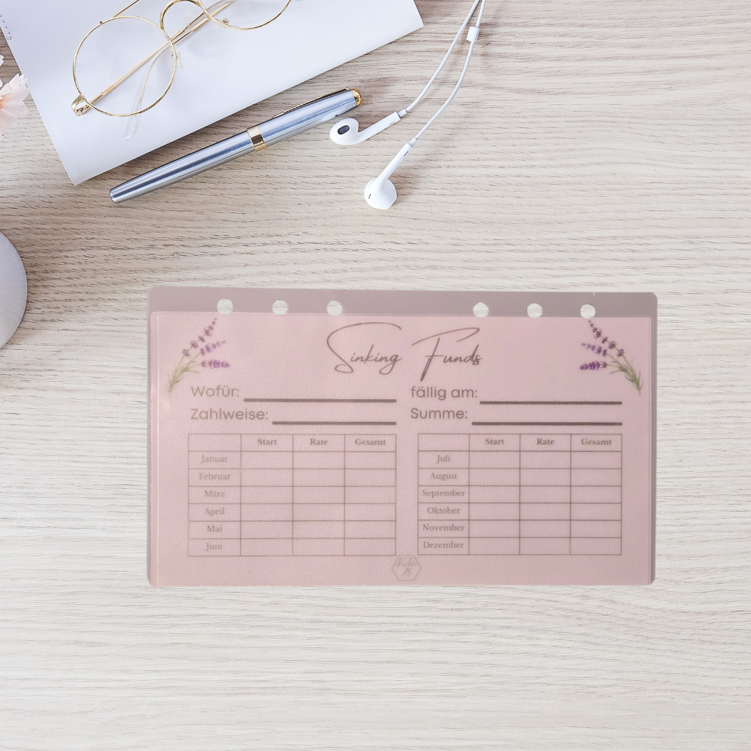 Transparent Sinking Funds Envelope