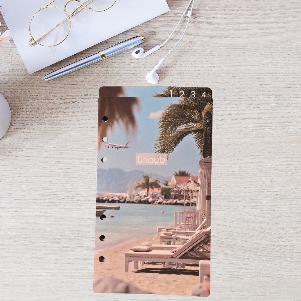 Urlaub 4er Register mit 4 Umschlägen A6