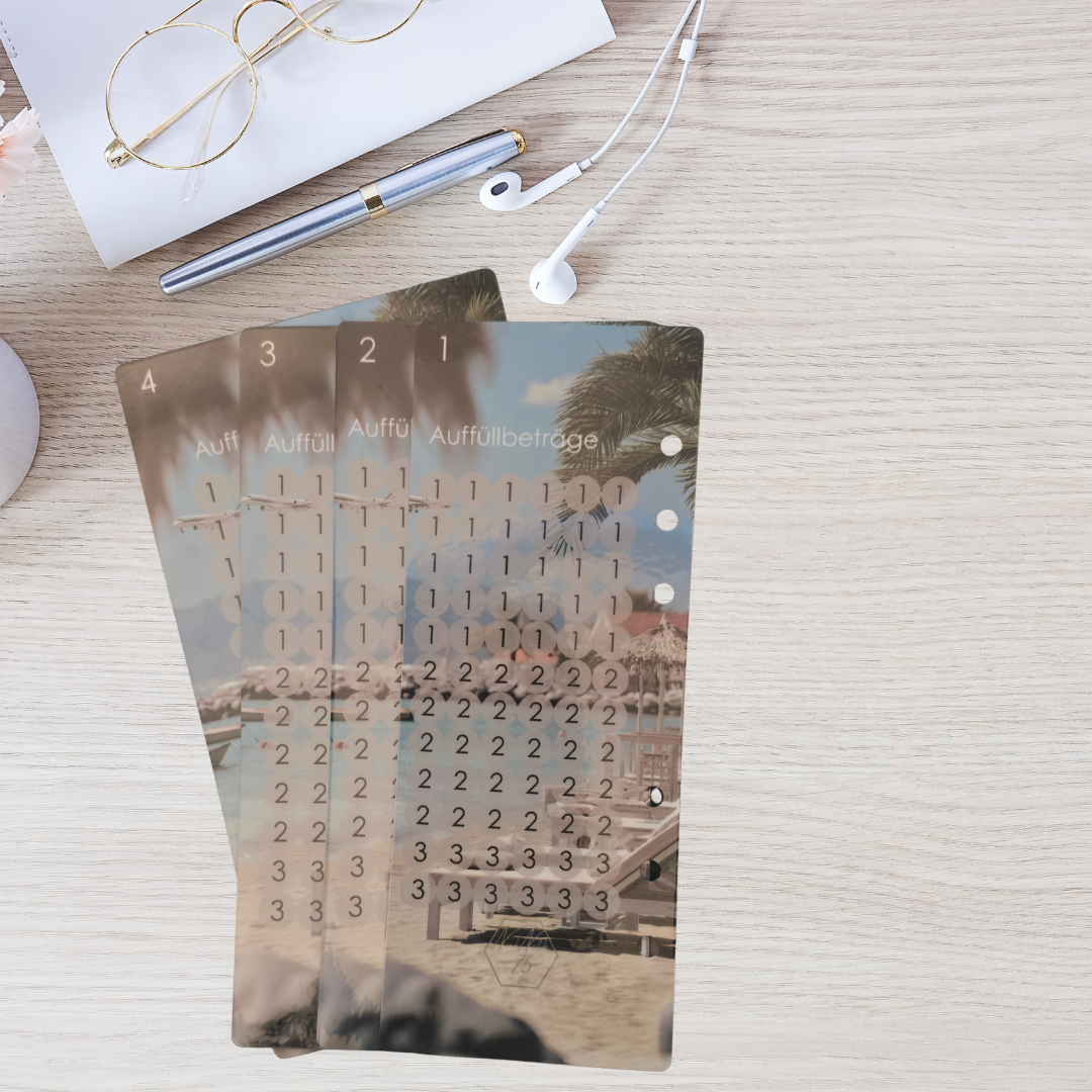 Urlaub 4er Register mit 4 Umschlägen A6