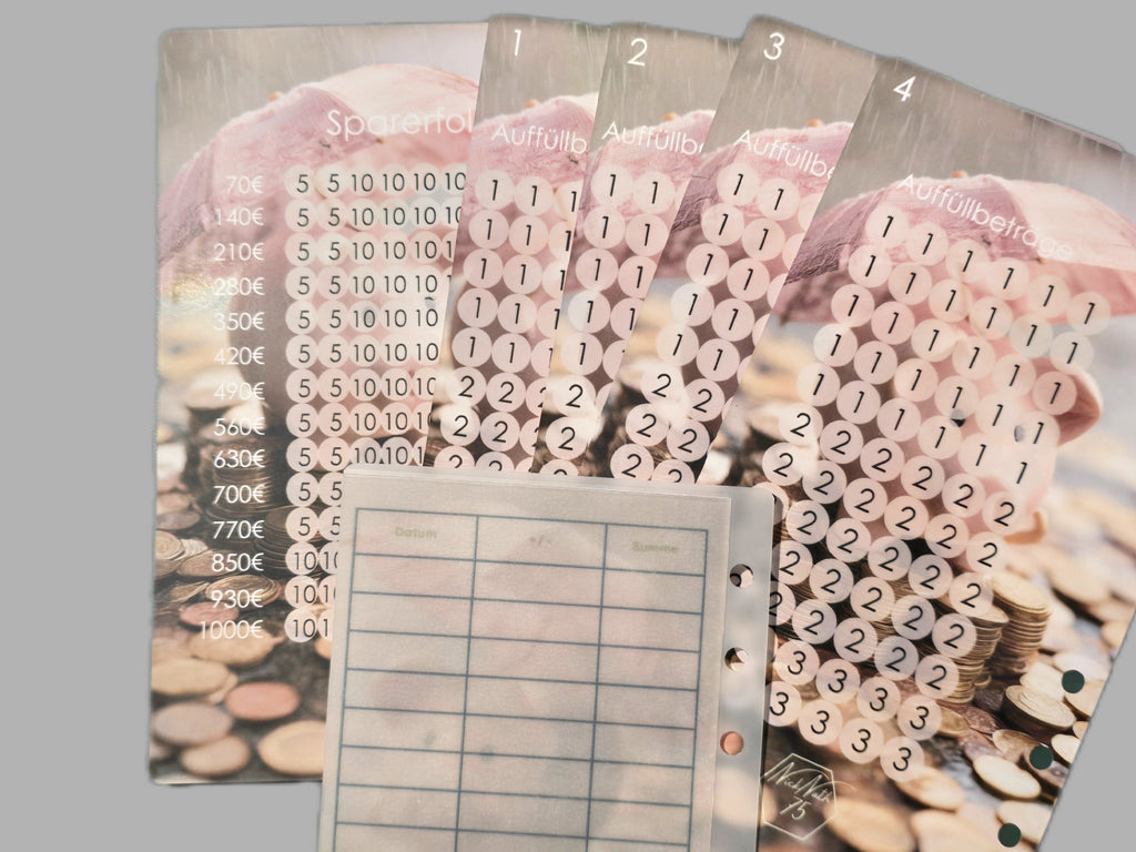 Notgroschen 4er Register mit 4 Umschlägen A6